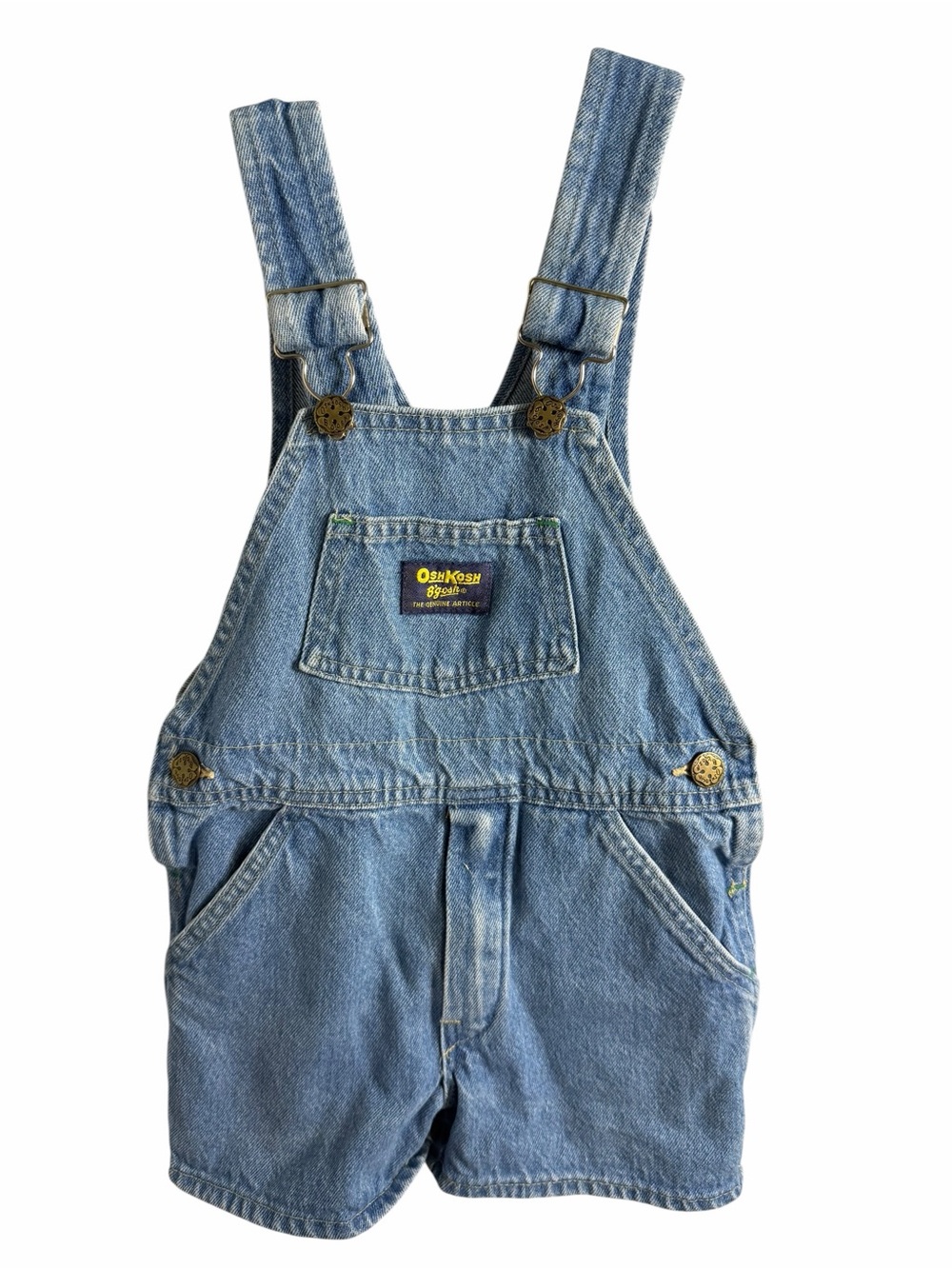 OshKosh B'gosh Blue Denim Overalls with Yellow Logo